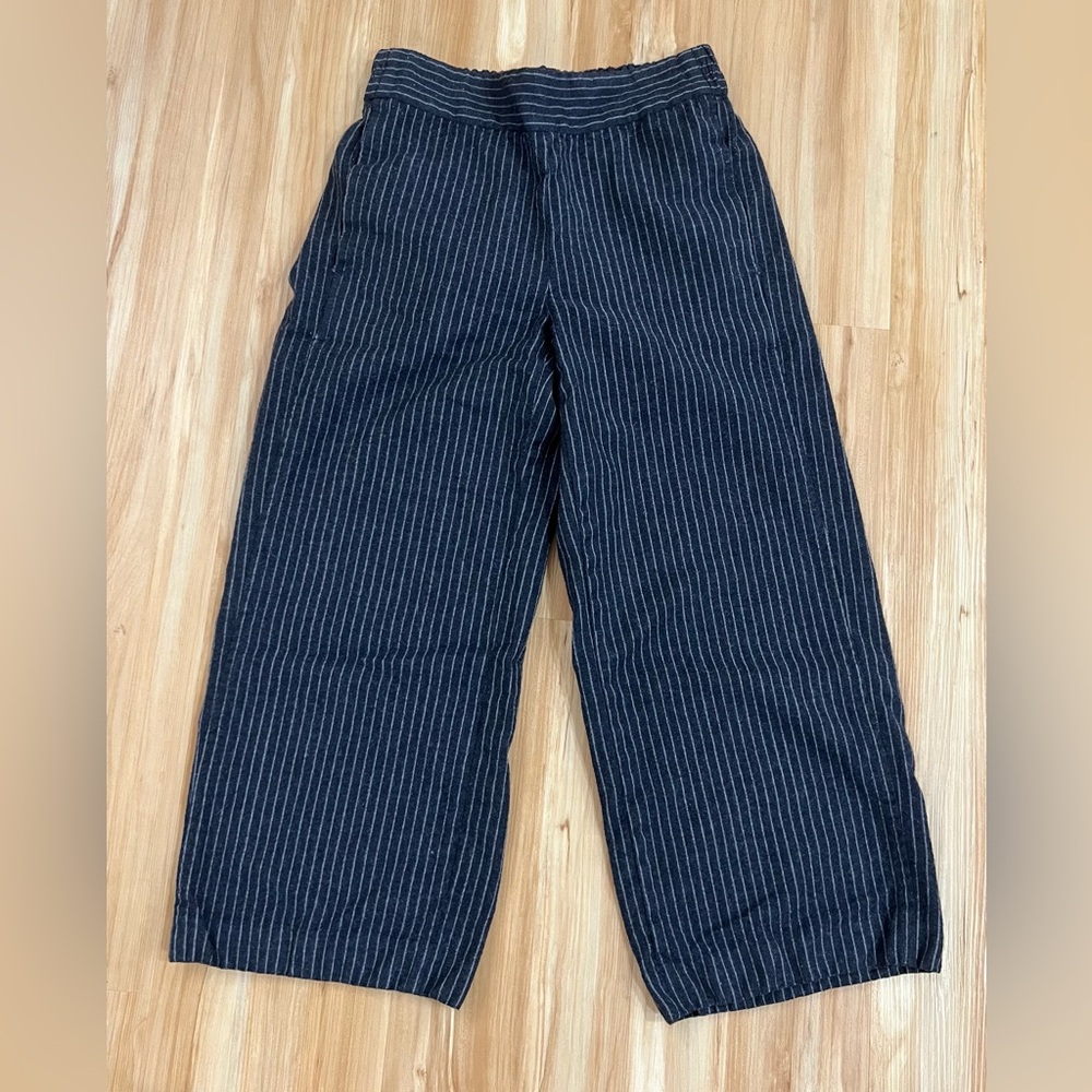 Madewell pinstripe wide leg crop pants